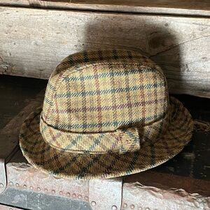 Christys since 1733 Handmade Wool Plaid Trilby Hat, Made in England